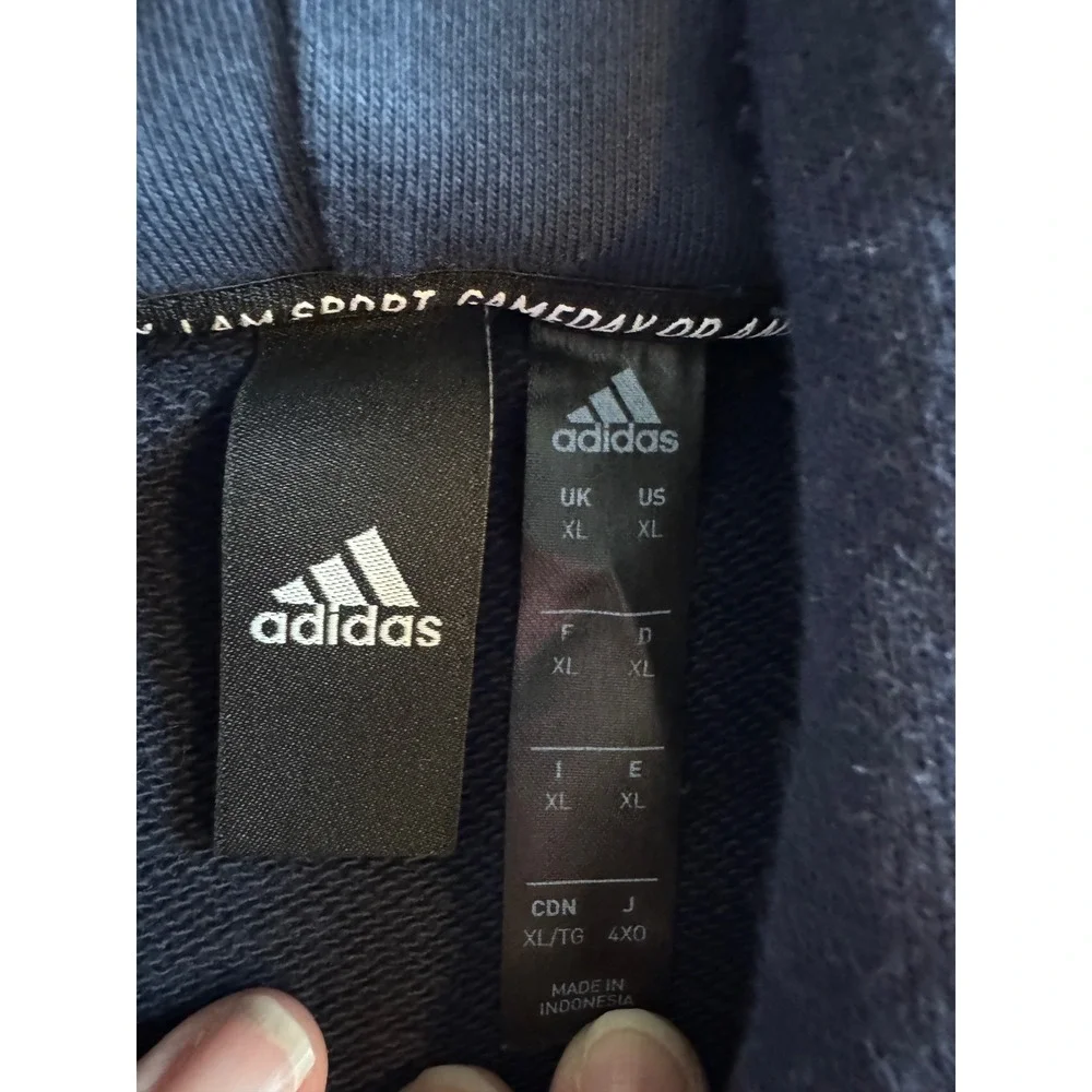 Adidas Mens Essentials Big Logo Hoodie Navy Blue XL Pullover Sweatshirt